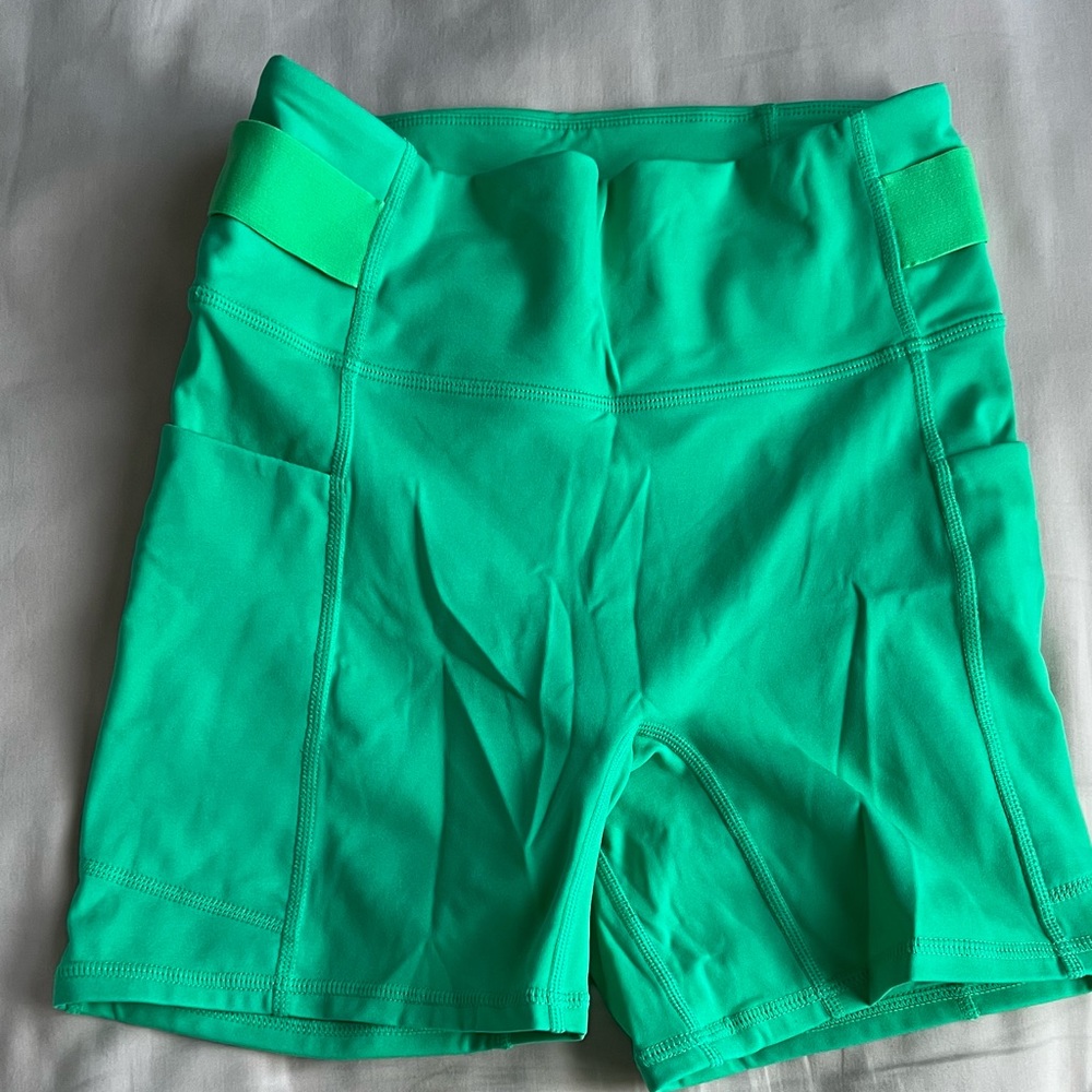 Fabletics Green Biker Athletic Shorts
